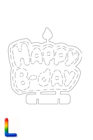 Телеграм Happy Birthday / Плексик Артикул 0022 размер L