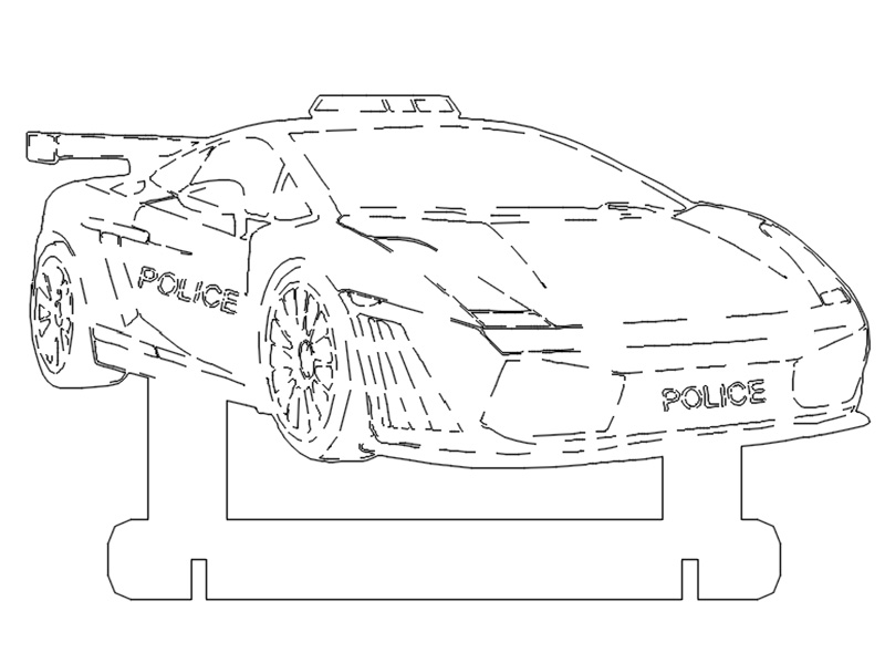 0003 Полицейская машина Плексик