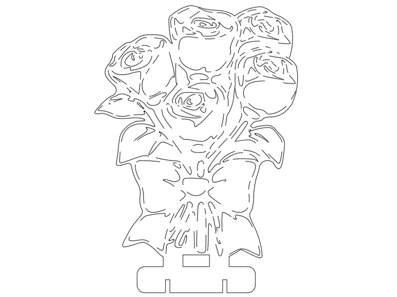 0014 Букет роз 5 штук Плексик