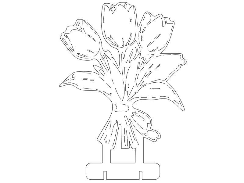 0017 Букет из 3 Тюльпанов Плексик