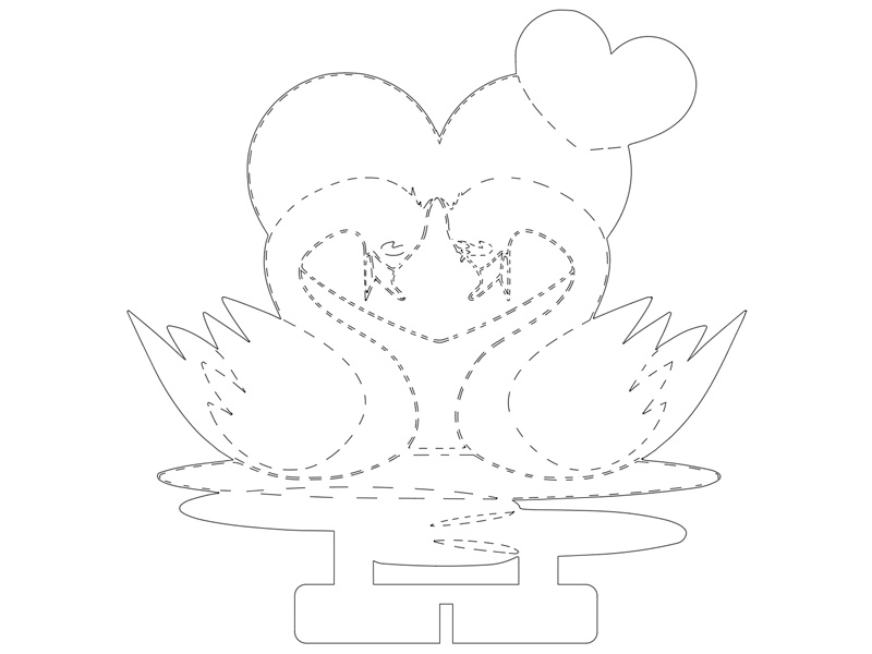 0036 Лебеди с сердцем Плексик