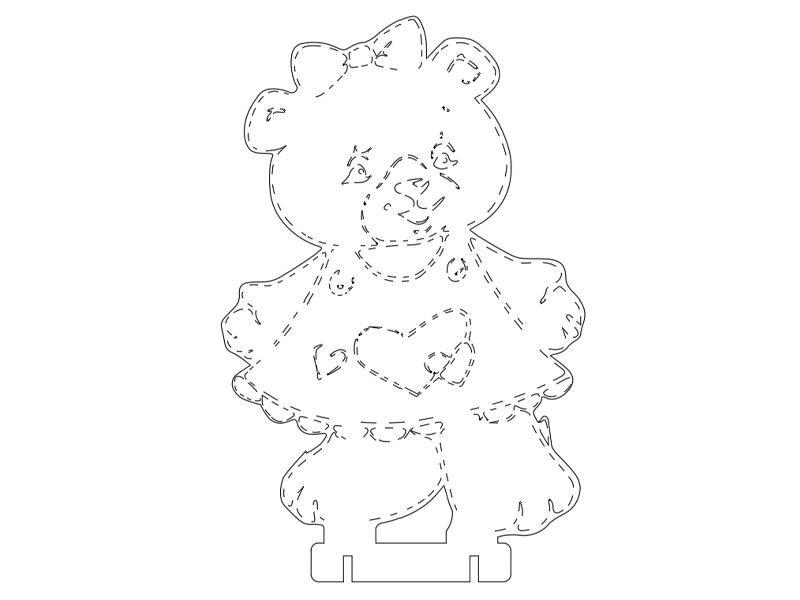 0041 Медведь с бантиком Плексик