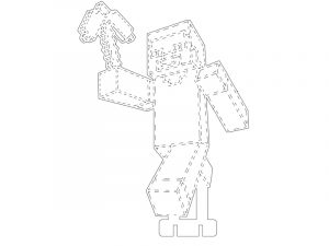 0042 Майнкрафт Стив с киркой Плексик