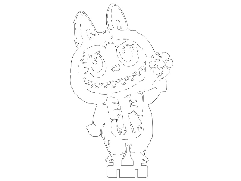 0049 Лабубу c цветочком Плексик