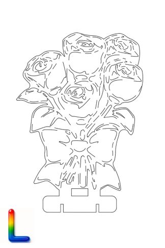 0014 Букет роз 5 штук Плексик размер L