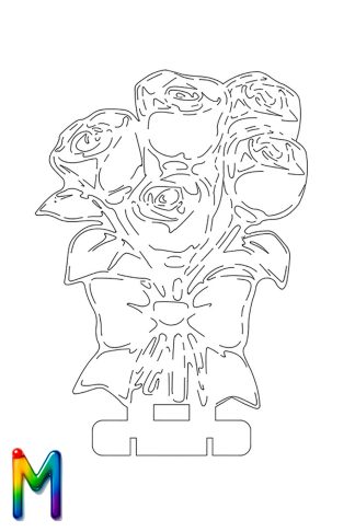 0014 Букет роз 5 штук Плексик размер M