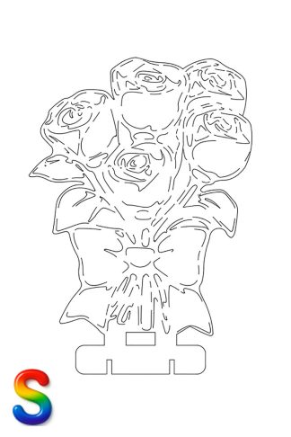 0014 Букет роз 5 штук Плексик размер S