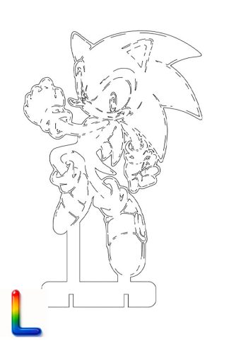 0016 Соник Супер Ёжик Плексик размер L