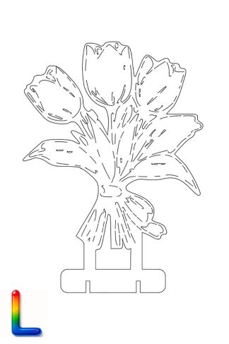 0017 Букет из 3 Тюльпанов Плексик L размер