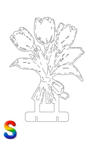 0017 Букет из 3 Тюльпанов Плексик S размер