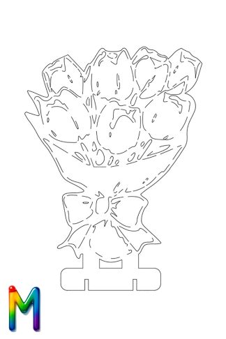 0018 Большой Букет Тюльпанов M Плексик