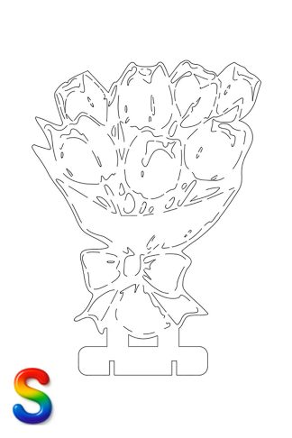 0018 Большой Букет Тюльпанов S Плексик