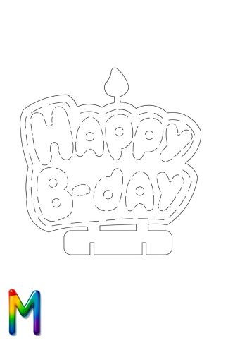 Телеграм Happy Birthday / Плексик Артикул 0022 размер M