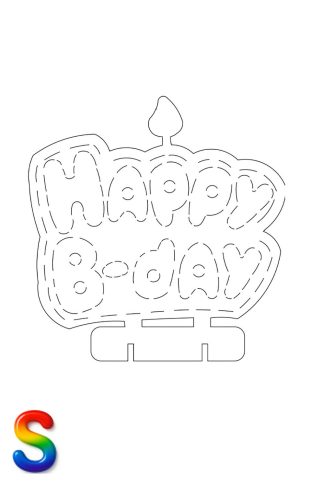 Телеграм Happy Birthday / Плексик Артикул 0022 размер S