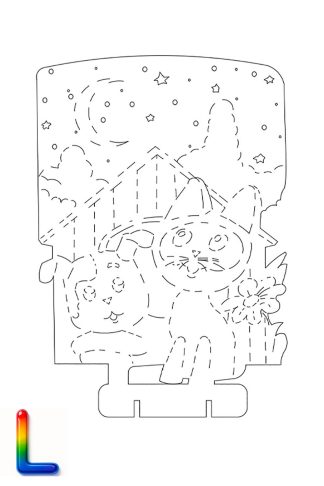 0027 Кошка и Собачка L Плексик