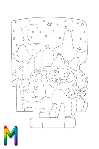 0027 Кошка и Собачка M Плексик