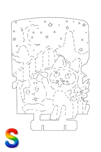 0027 Кошка и Собачка S Плексик