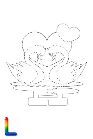 0036 Лебеди с сердцем L Плексик