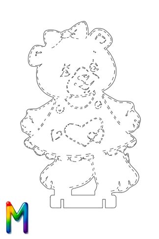 0041 Медведь с бантиком M Плексик