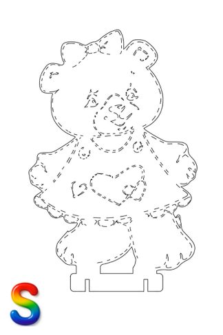 0041 Медведь с бантиком S Плексик