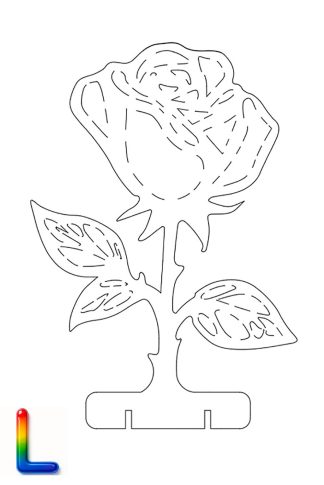 0044 Роза Одна L Плексик