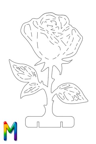 0044 Роза Одна M Плексик