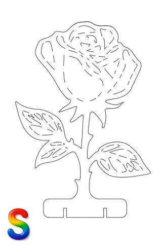 0044 Роза Одна S Плексик