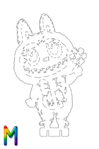 0049 Лабубу c цветочком M Плексик