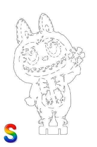 0049 Лабубу c цветочком S Плексик